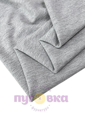 Трикотаж футер 2нитка с лайкрой цвет серый меланж с п/э Пенье