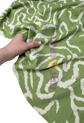 Вискоза Бохо абстаркция оливковая