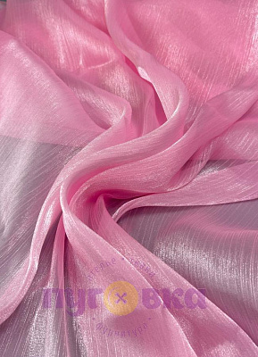 Органза креш с блеском цвет розовый
