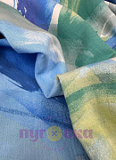 Вискоза Бохо акварель цвет голубой