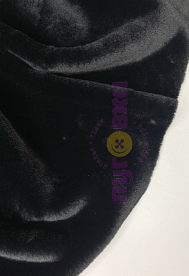 Мех дублированный цвет черный