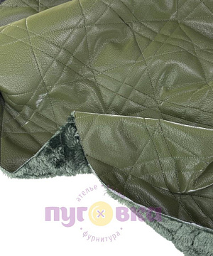 Курточная ткань Лазерная кожа/синтепон/мех цвет хаки