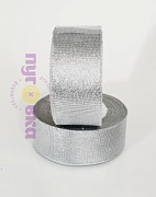 Лента парча 4см серебро/моток 195р