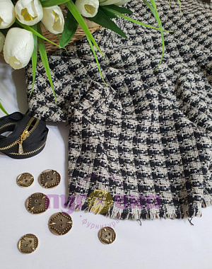 Твид "Шанель" костюмный цвет молоко