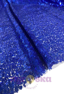 Ткань с пайетками цвет электрик синий