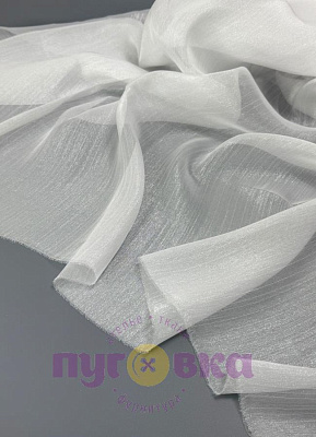 Органза креш с блеском цвет молоко