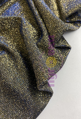Трикотаж Блеск цвет синий/ золото
