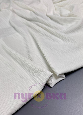 Трикотаж Микро-рубчик цвет белый