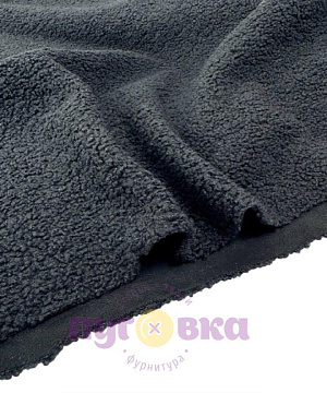 Ткань пальтовая "Барашка" на замше цвет черный