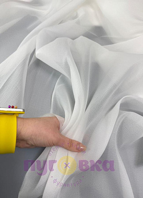 Органза креш цвет белый/ zsz