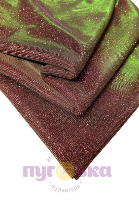 Трикотаж Блеск цвет малина/золото/зеленый