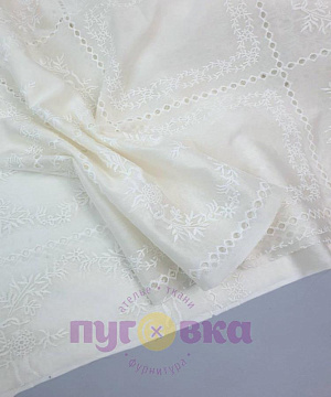 Шелковый тенсель с вышивкой цвет экрю АКЦИЯ