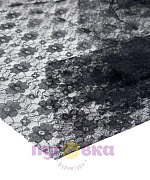 Гипюр Ромашки цвет черный