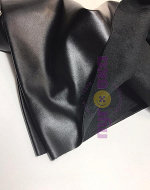 Кожа стрейч на замше цвет черный