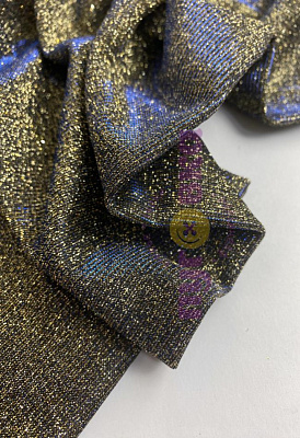 Трикотаж Блеск цвет синий/ золото