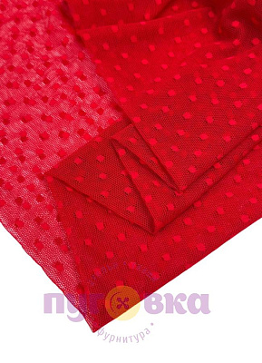 Стрейч сетка "Горох мелкий" цвет красный