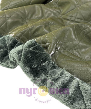 Курточная ткань Лазерная кожа/синтепон/мех цвет хаки