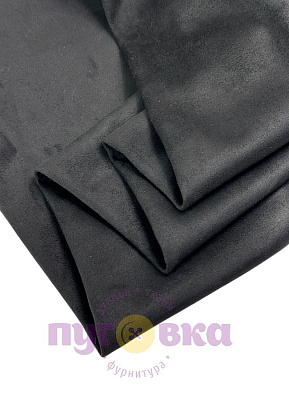 Замша двухсторонняя стрейч цвет черный