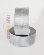 Лента парча 5см серебро/моток 275р