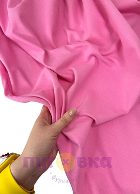 Трикотаж футер 2нитка с лайкрой цвет розовый пенье