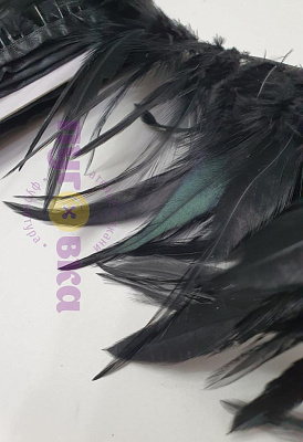 Тесьма перо Марабу на ленте цвет черный