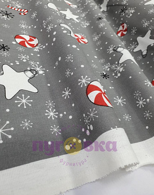 Рогожка скатерочная Ёлочные игрушки 