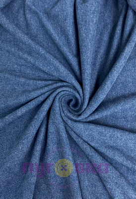 Трикотаж Софт цвет серо-голубой рубчик