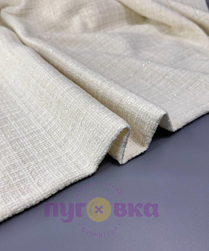 Твид "Шанель" костюмный цвет молоко