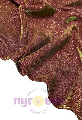 Трикотаж Блеск цвет малина/золото/зеленый