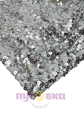 Ткань с пайетками цвет серебро