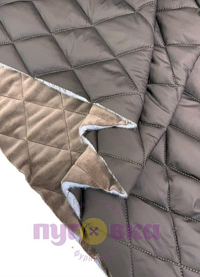 Курточная стежка синтепон 200 гр+велюр цвет шоколад