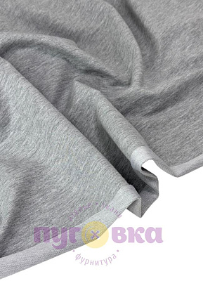 Трикотаж футер 2нитка с лайкрой цвет серый меланж с п/э Пенье