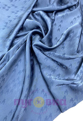 Шелк-жаккард Лапка цвет голубой камень