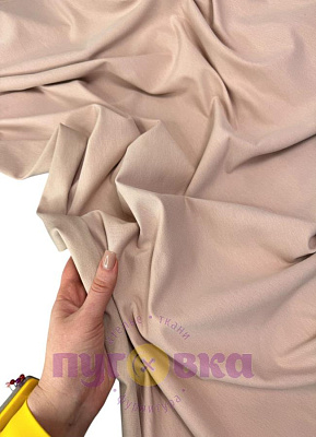 Трикотаж футер 2нитка с лайкрой цвет кремовый с п/э