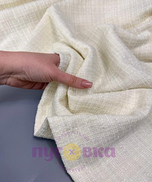 Твид "Шанель" костюмный цвет молоко