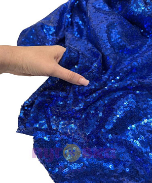 Ткань с пайетками цвет электрик синий