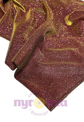 Трикотаж Блеск цвет малина/золото/зеленый
