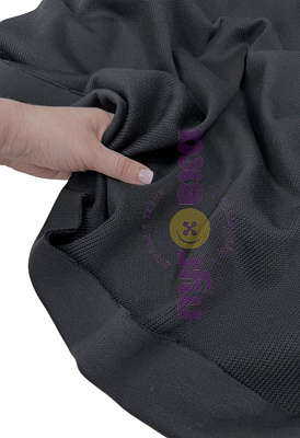 Двухсторонний трикотаж Вязанка цвет черный к.пенье