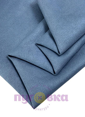 Замша на трикотаже цвет синий индиго