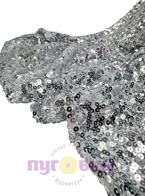 Ткань с пайетками цвет серебро