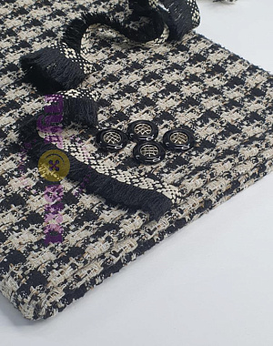 Твид "Шанель" костюмный цвет молоко