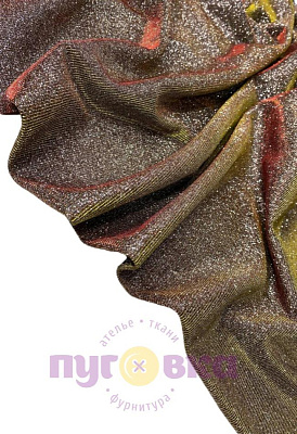 Трикотаж Блеск цвет красный/ золото/ серебро (на черном)