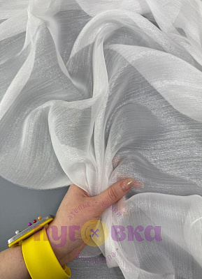 Органза креш с блеском цвет молоко