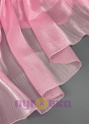 Органза креш с блеском цвет розовый