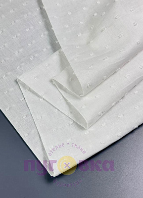 Батист фактурный Урагри цвет белый(мушки)