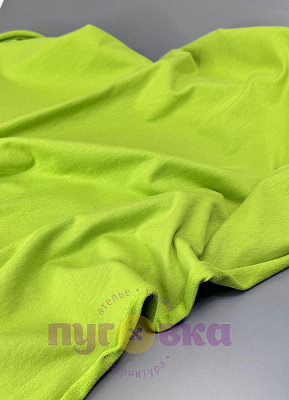 Трикотаж футер 2нитка с лайкрой цвет салатовый Пенье