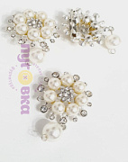 Булавка декоративная 3*5 Цветок жемчуг с подвеской