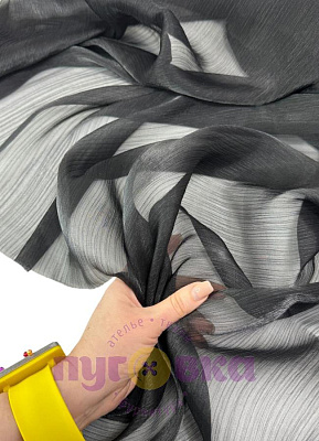 Органза креш с блеском цвет черный