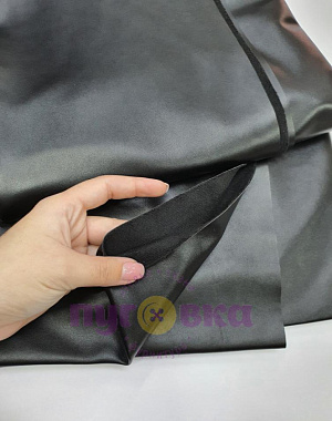 Кожа стрейч на замше цвет черный