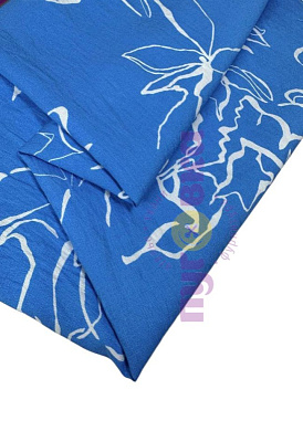 Вискоза Бохо абстракция небесно голубая